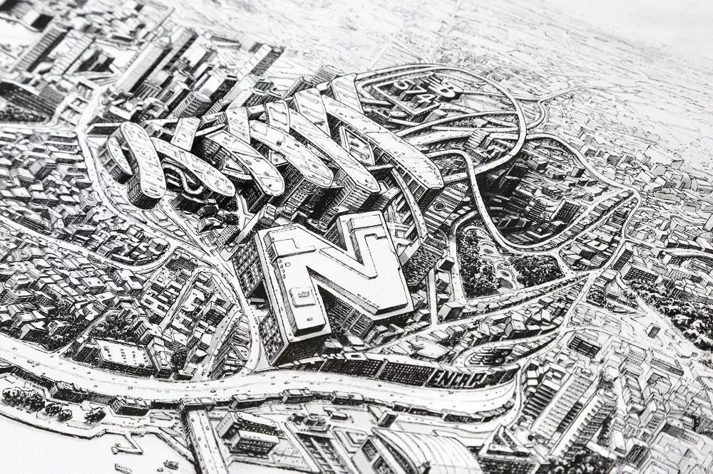 法国艺术家托马斯·达提格斯手绘中国全景建筑,细节震撼!-95