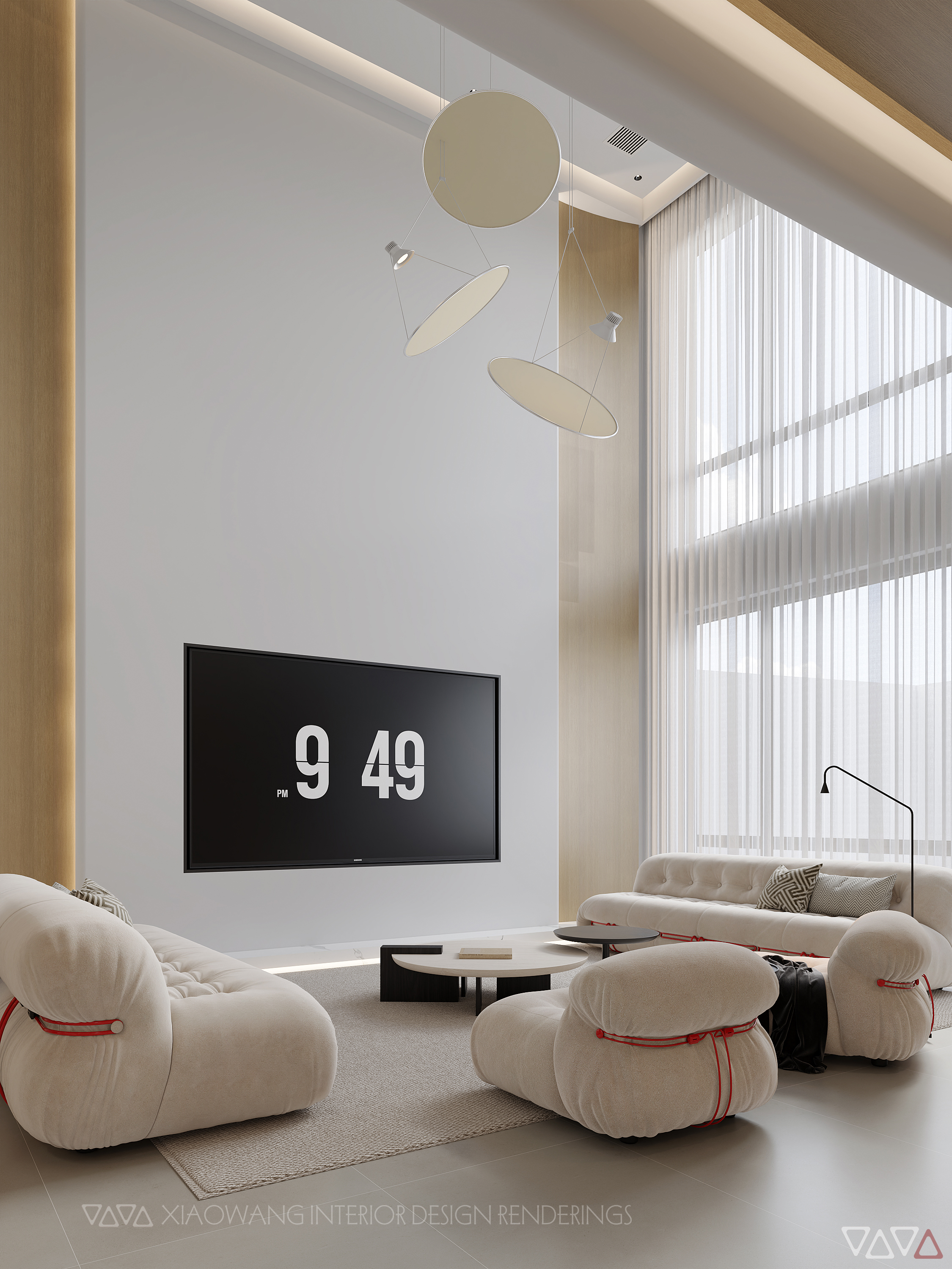 现代挑空客餐厅效果图-4