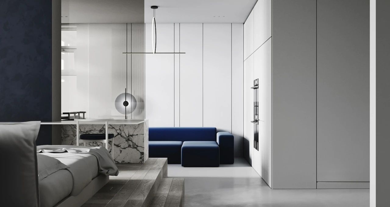 基辅黑白灰禁欲系家居,Anastasiia Reznichenko 现代设计典范-41