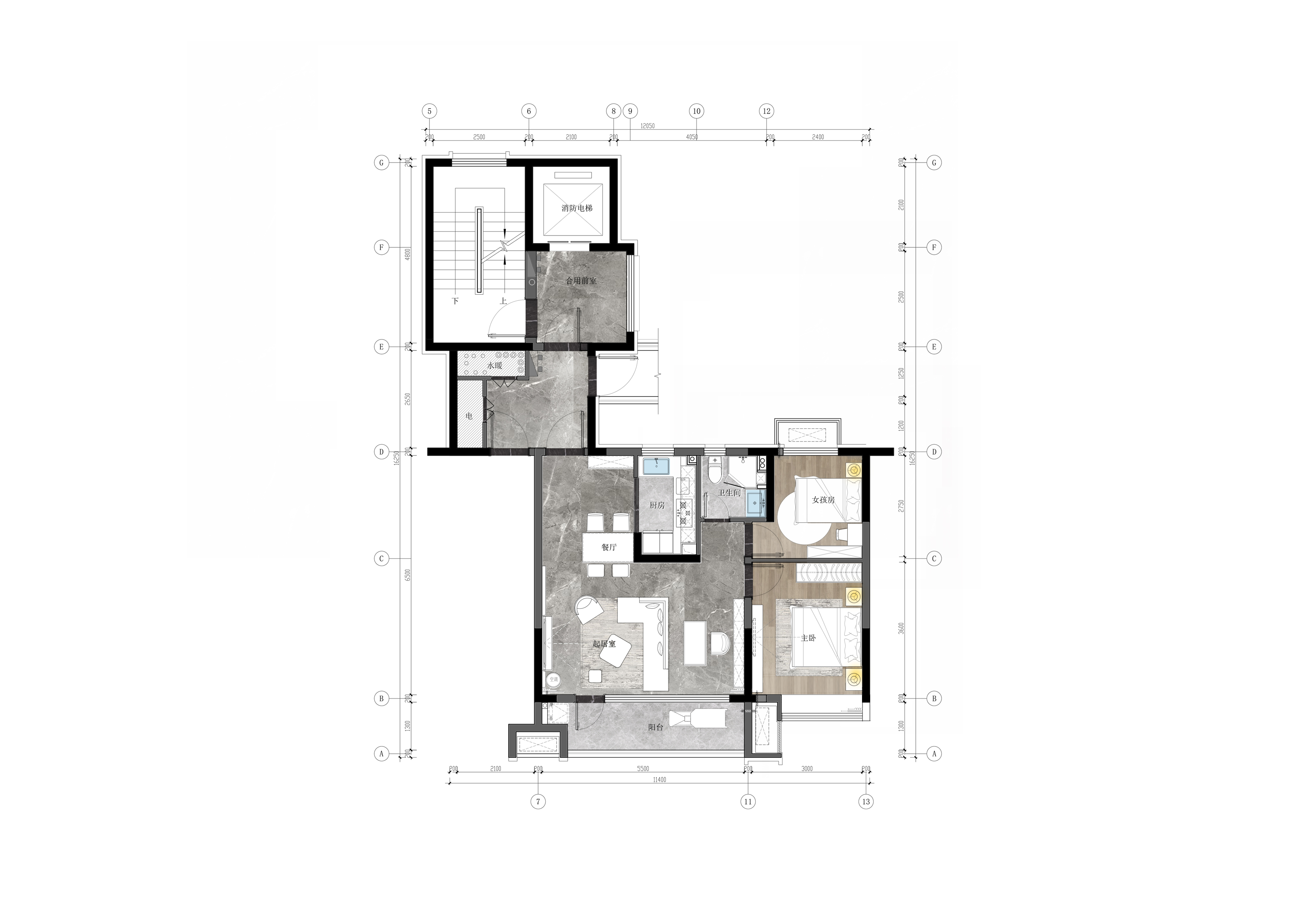 SD丨新星宇·海韵B1户型样板房设计-12
