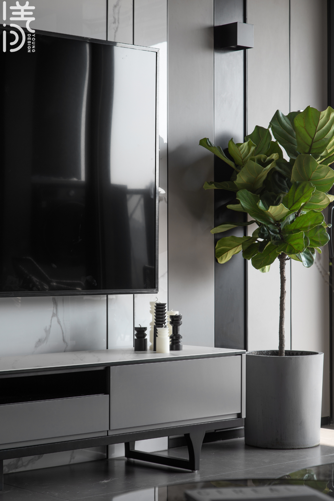 漾设计：125㎡现代住宅，高级灰+雾霾蓝，温柔高级的空间！-9