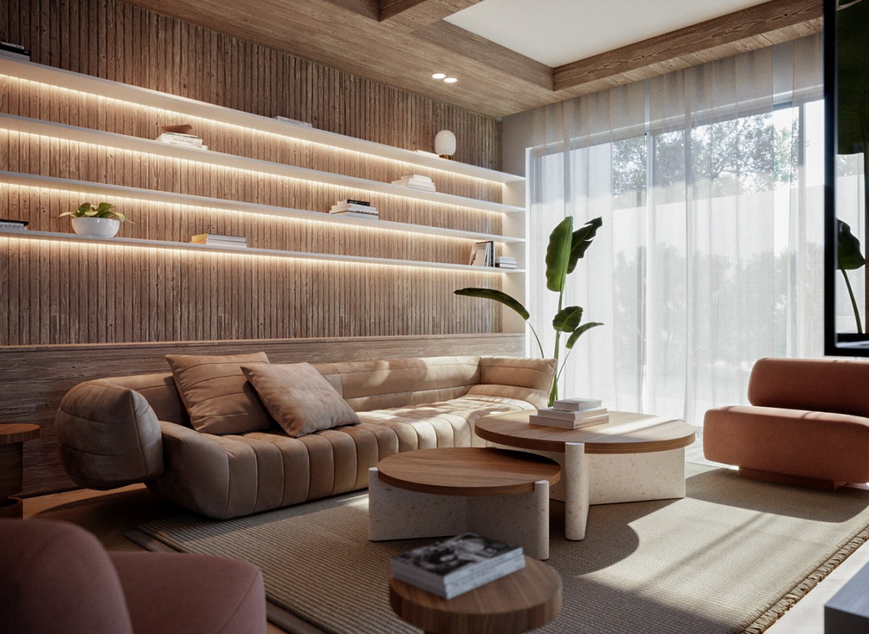 350㎡木与白，自然元素的温润质感-7