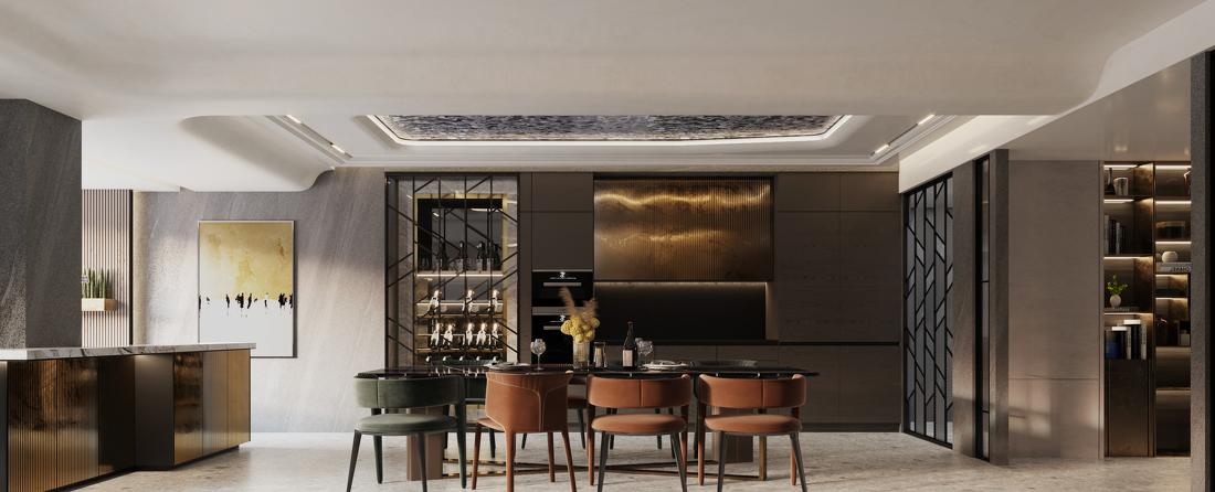 现代轻奢风异形吊顶设计-7