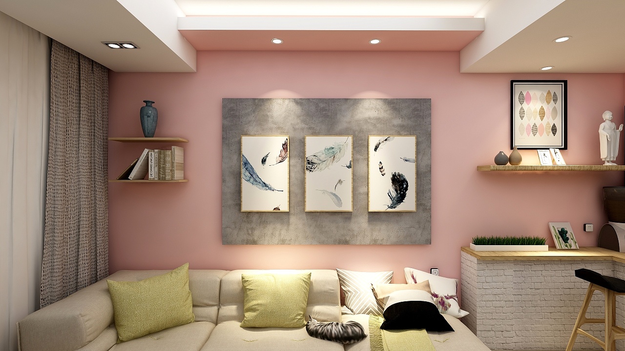 现代简约少女心住宅设计-5