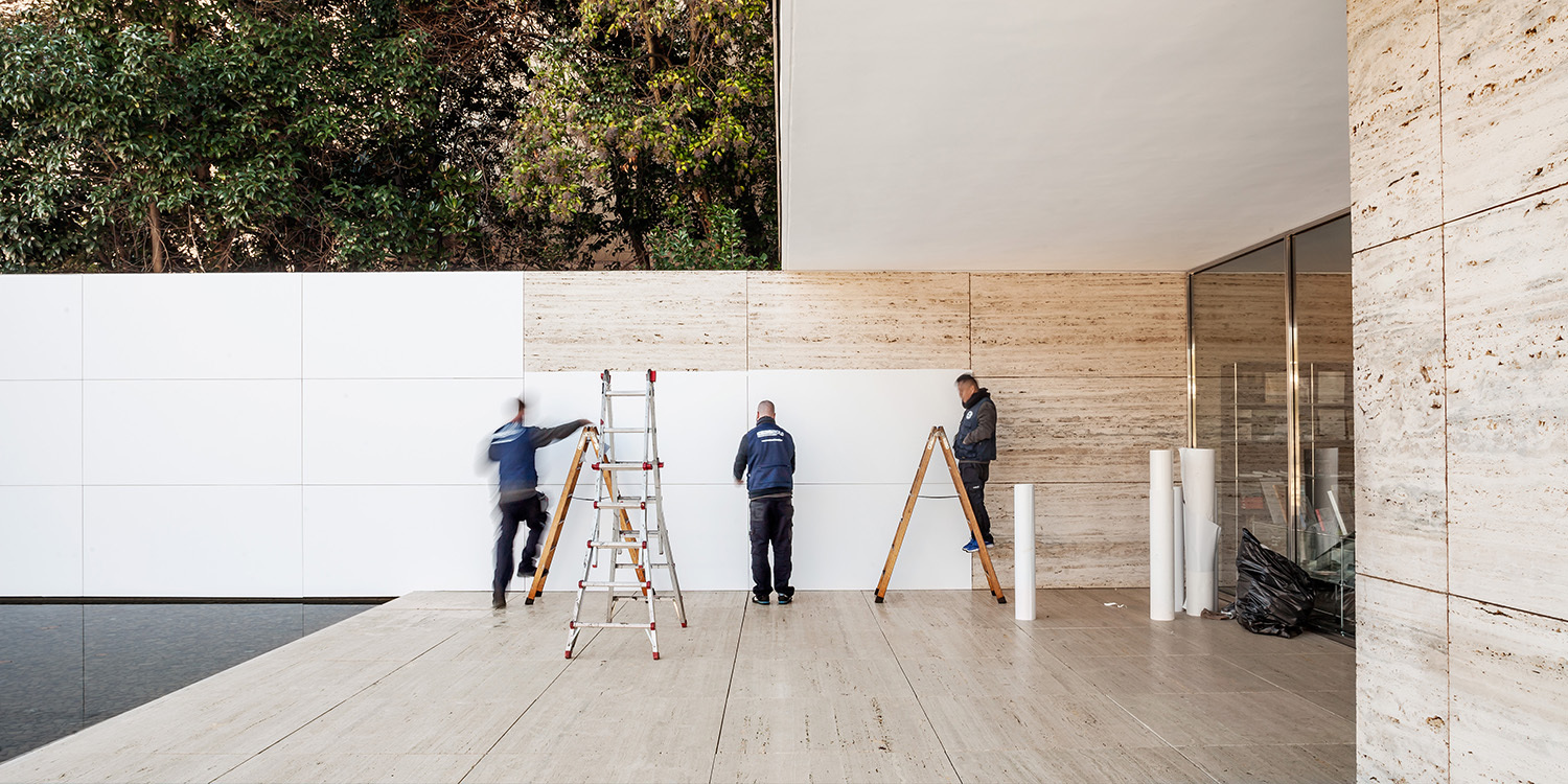 褪去材质的巴塞罗那 Mies van der Rohe Pavilion-54