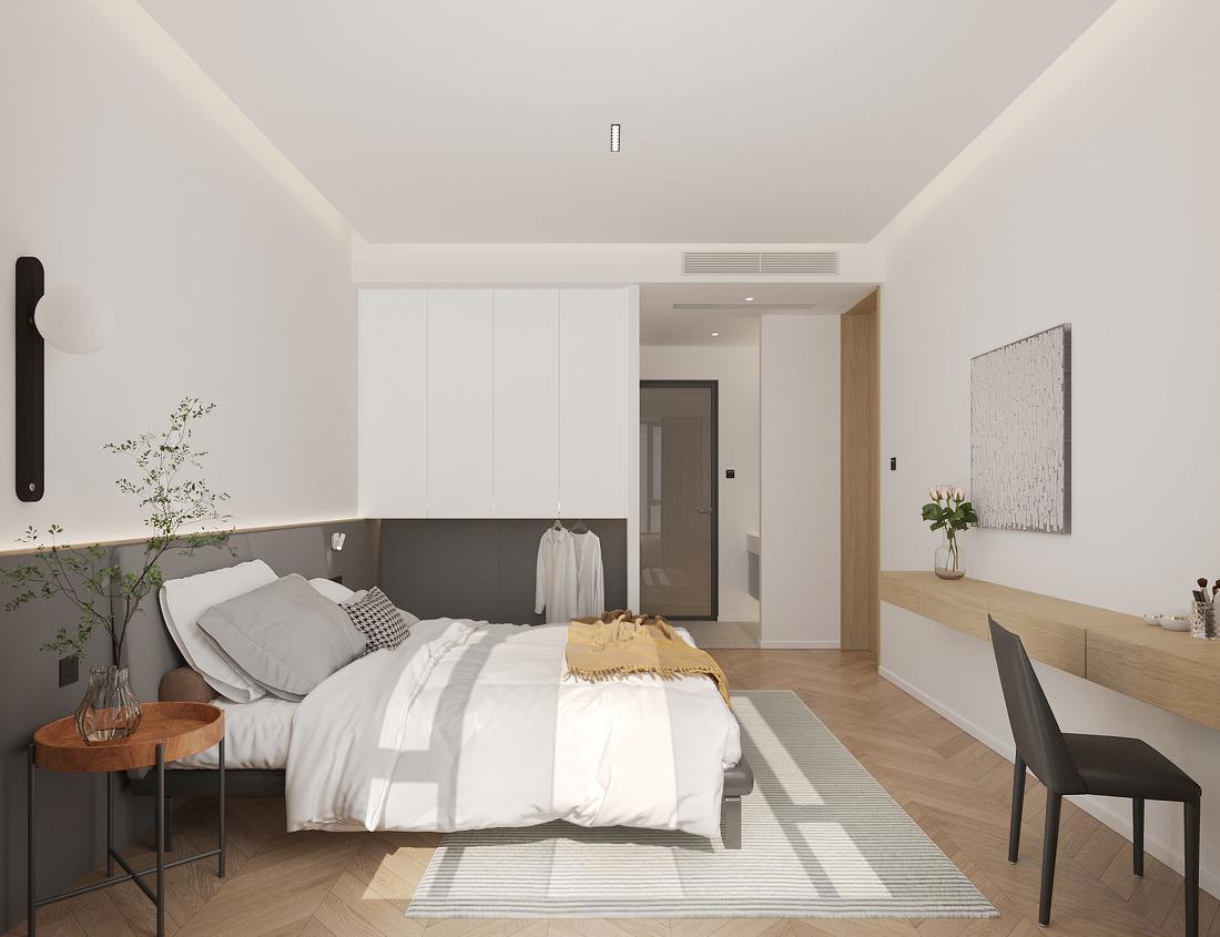 北京泰禾金府大院现代极简主卧设计丨中国北京-7