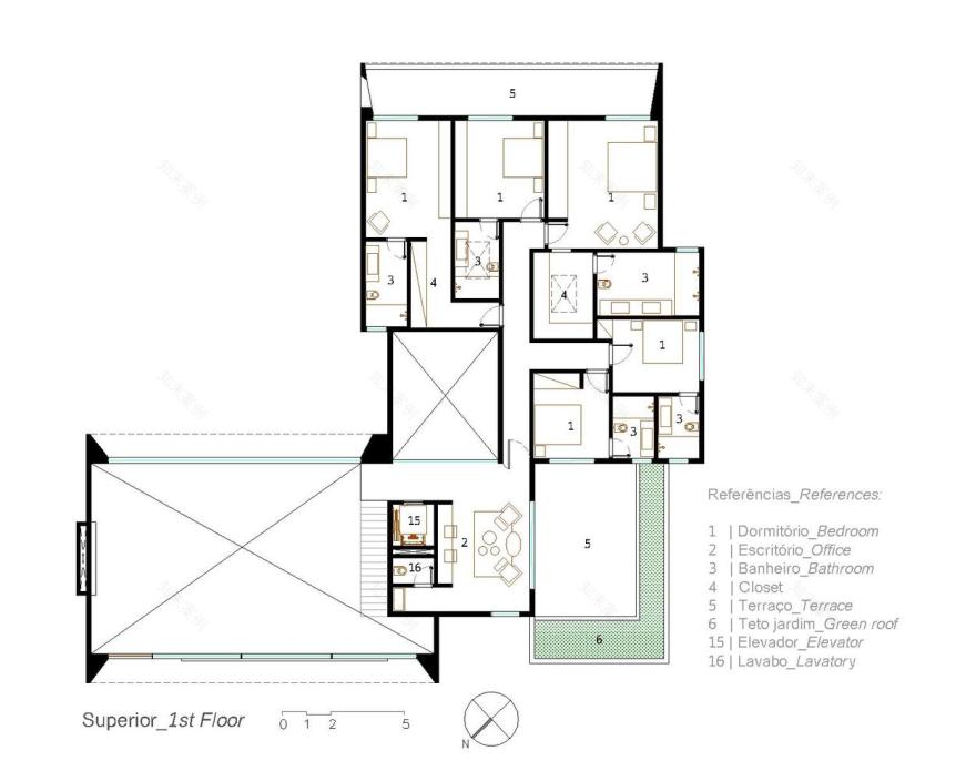 巴西"山谷之家" | 融入自然的私密空间-39