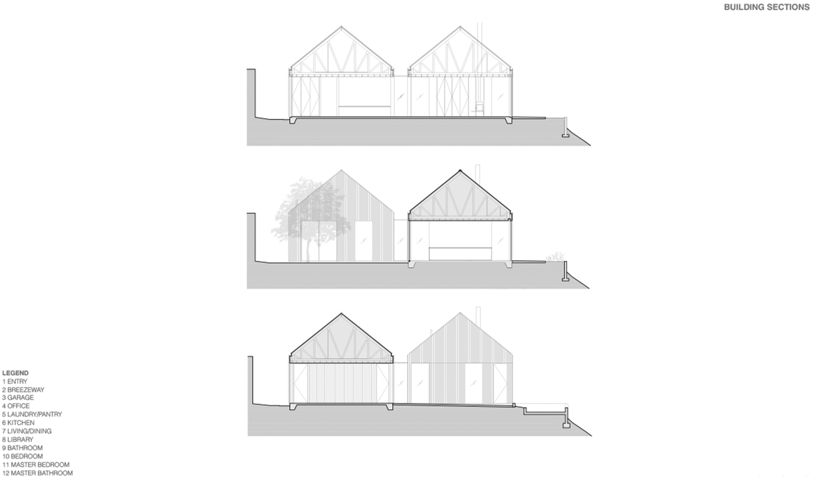 Tripod House · 玻璃门槛连接的三体积木屋丨美国波特兰丨Fieldwork Design & Architecture-36