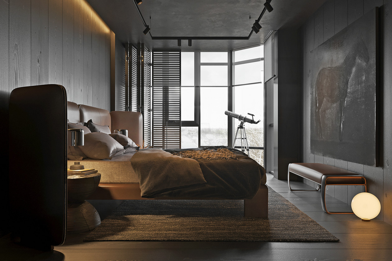 乌克兰Kyiv铜色公寓设计-11