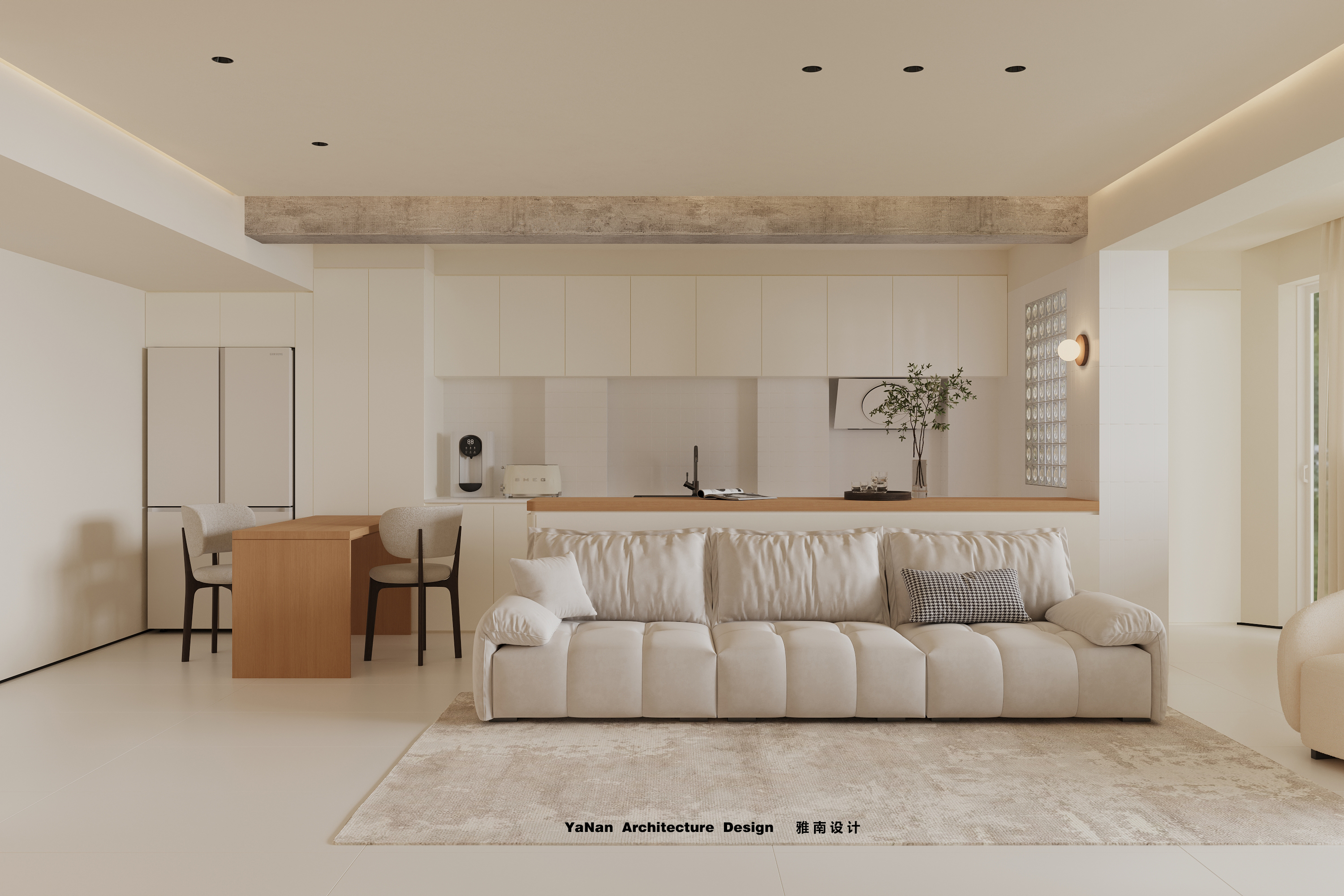 温馨干净的现代奶油小住宅-2