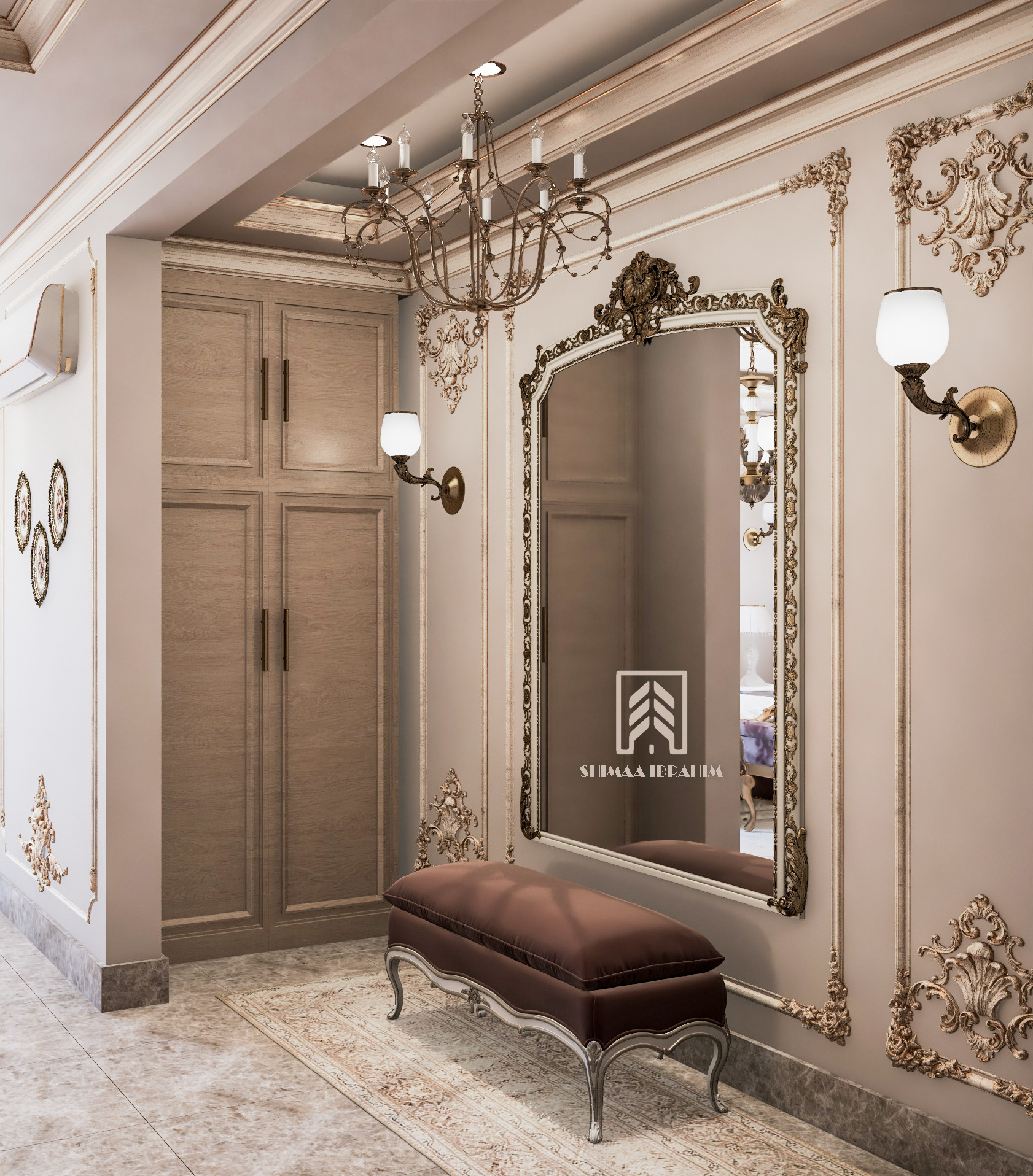 Classic Master Bedroom with dressing-11