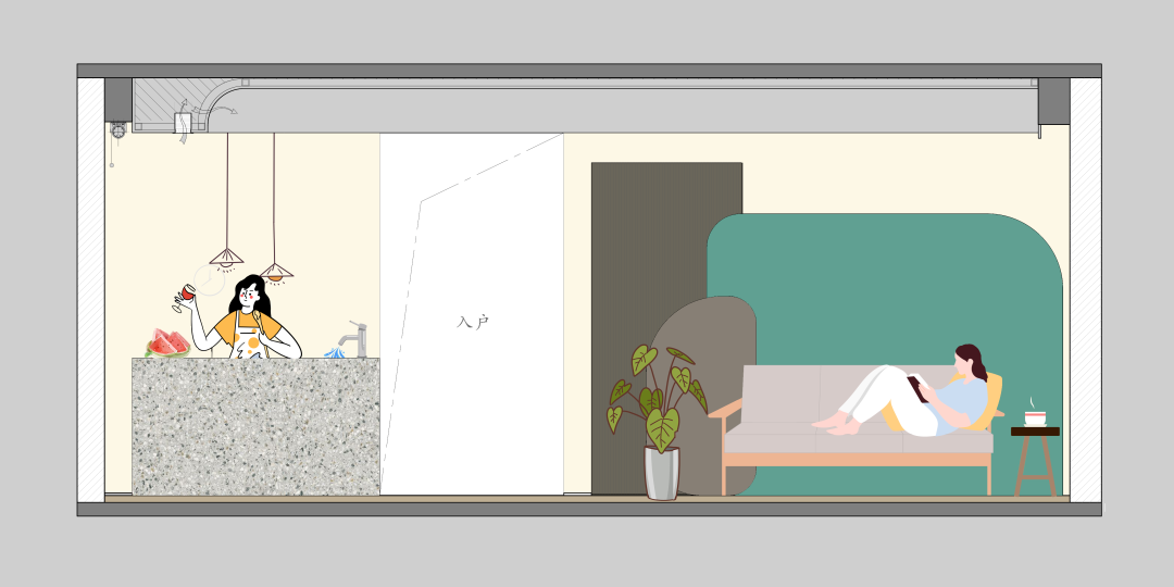 撞色个性都市 90 后住宅设计-21