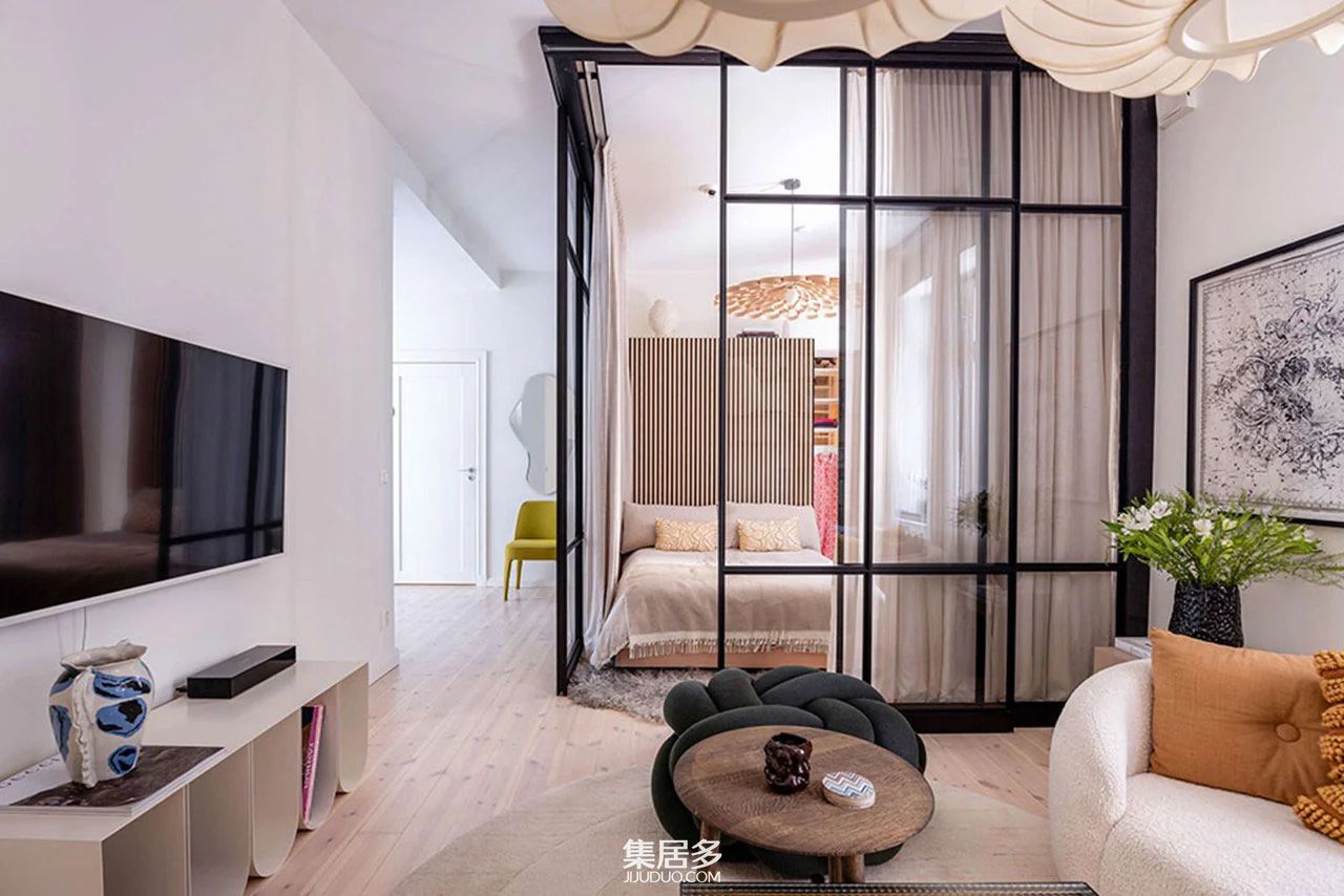 哥德堡 19 世纪建筑玻璃后卧室公寓丨瑞典-9