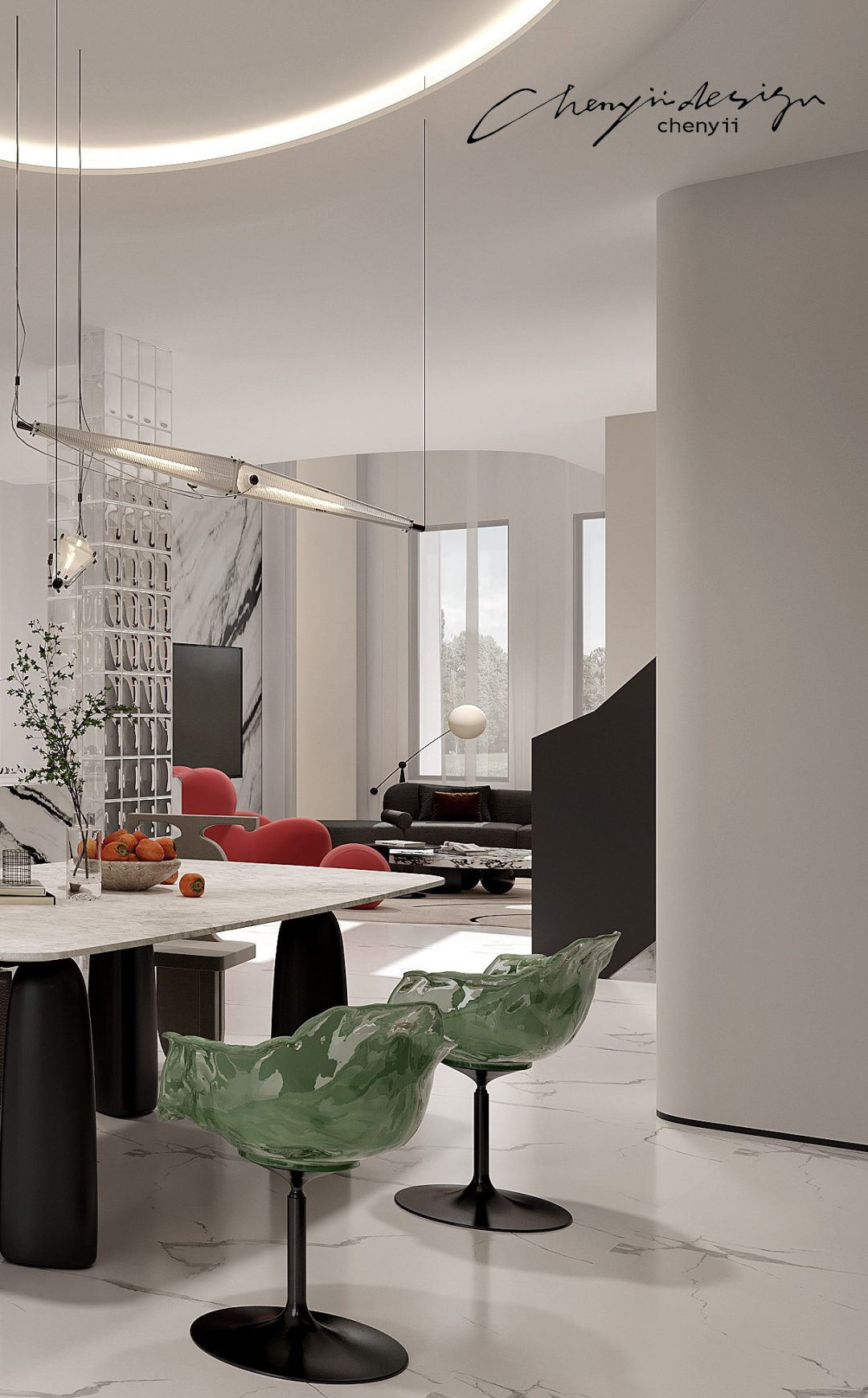 蓝调时刻 · 法式优雅与极简主义的完美融合丨中国洛阳丨忱意空间设计研究室-8