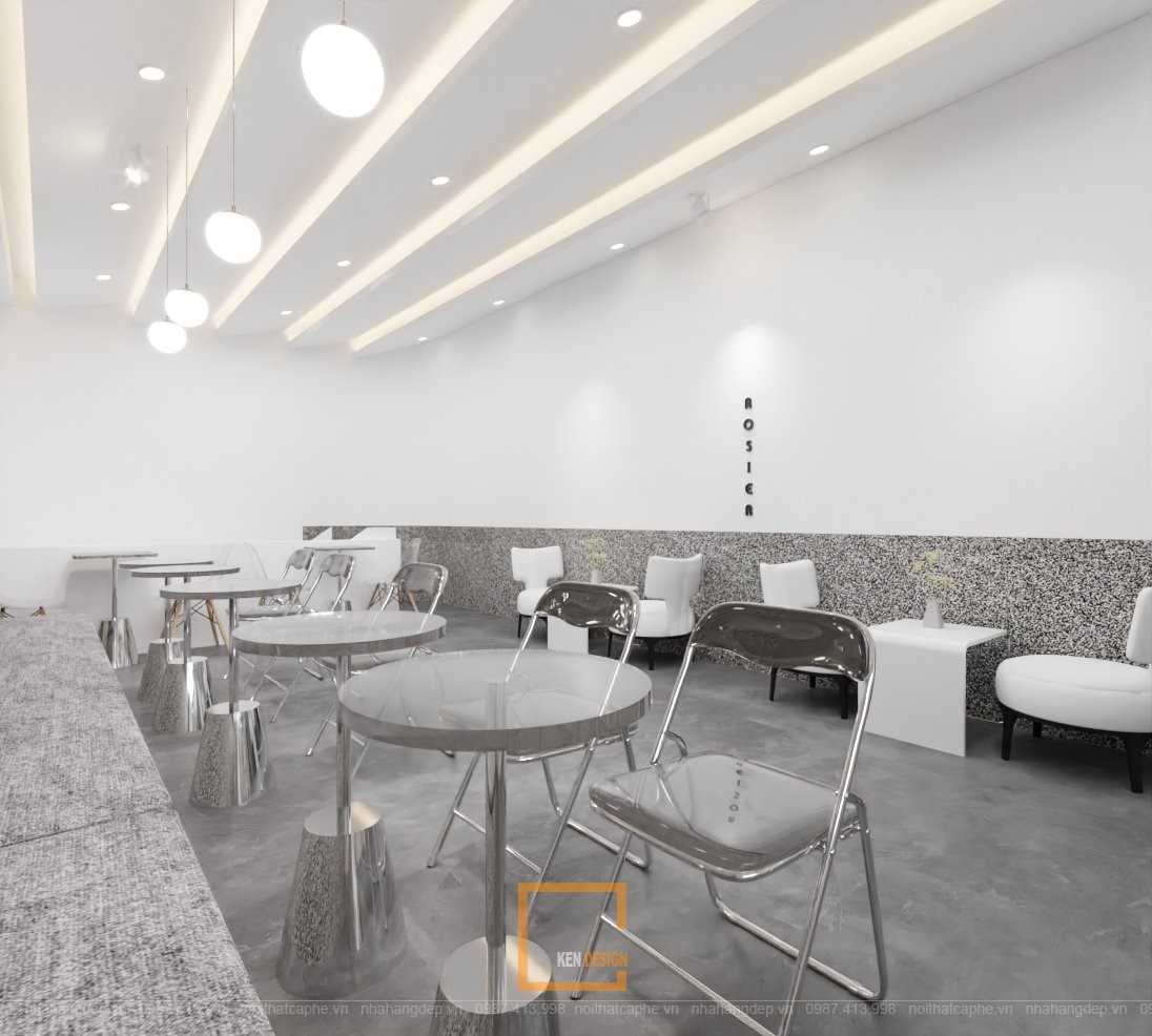 Dự án quán cafe phong cách minimalism Rosier-44