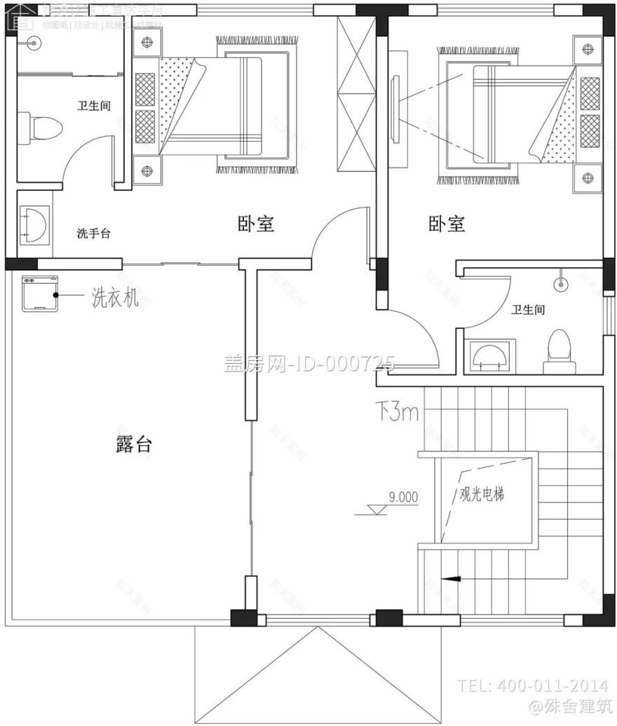 【设计师案例】土建参考造价92万,面宽9.6m×进深9.4m广东湛江四层欧式别墅-28