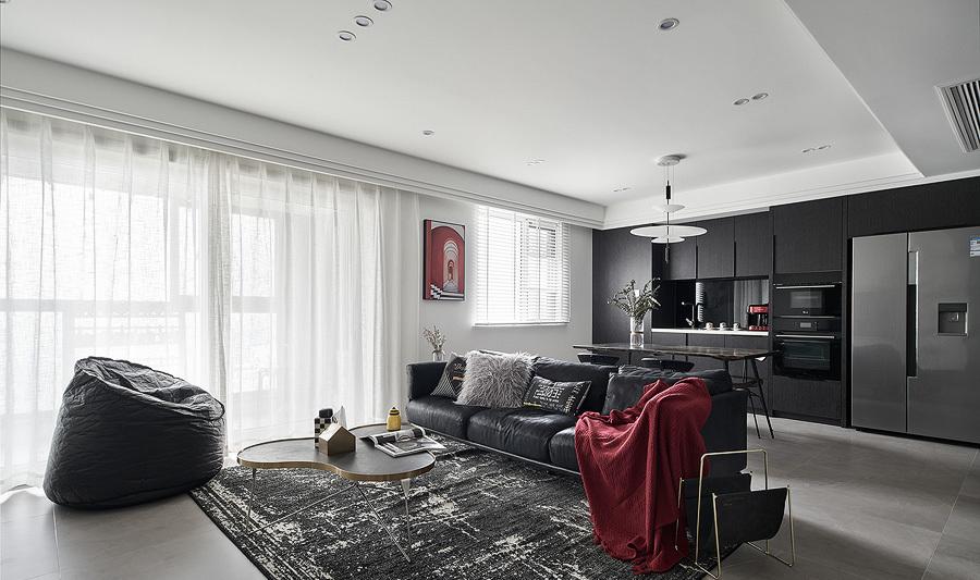 极简现代风家居,黑白红的魅力诠释-1