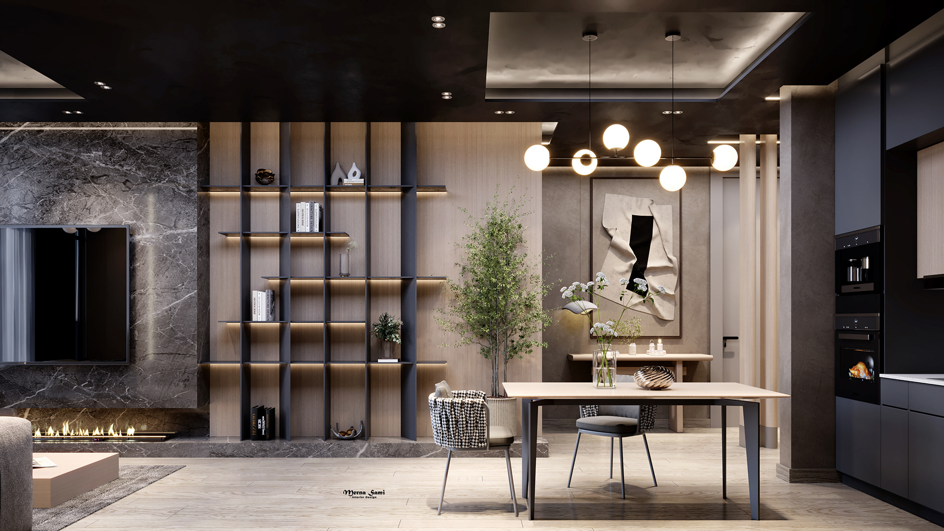 暗色调现代简约公寓丨M A S T E R-12