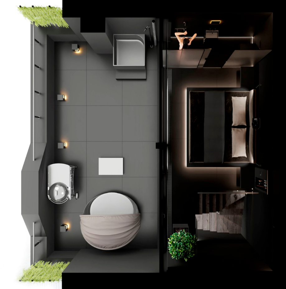 高级黑+工业风,帅气而个性的生活居所-68