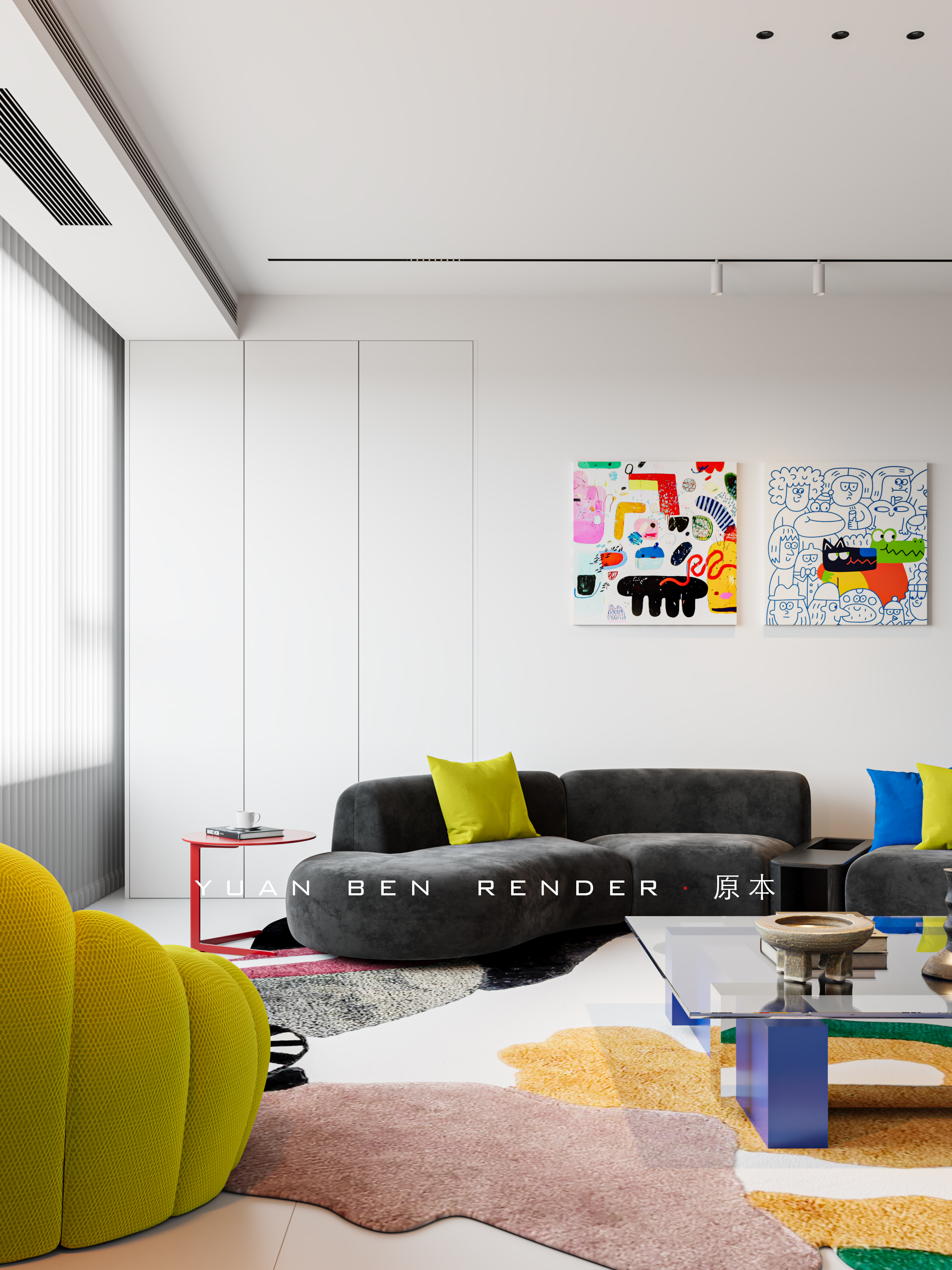 五彩斑斓的公区渲染-9