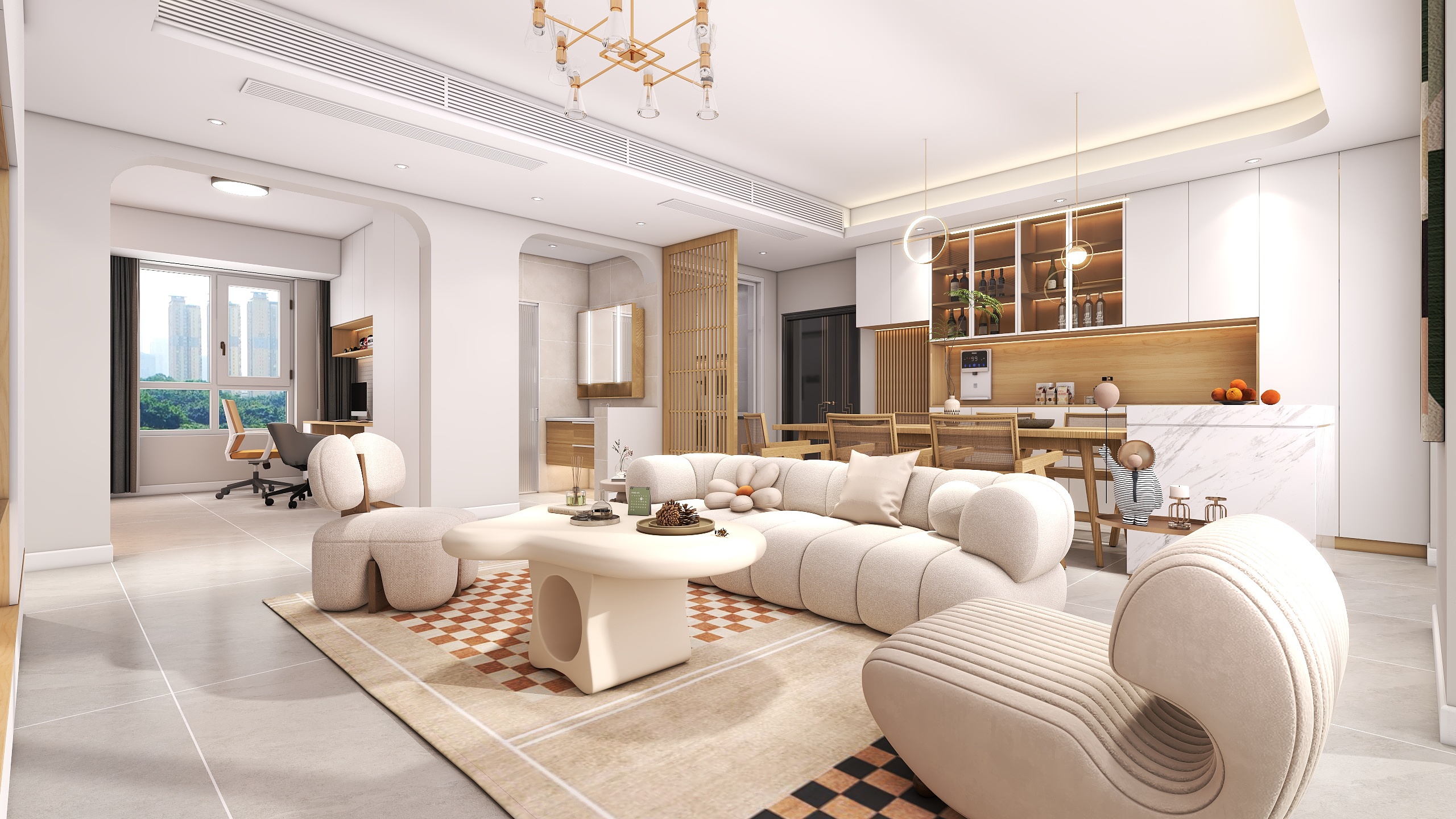 四川成都听湖九园（142平现代简约四居室）-5