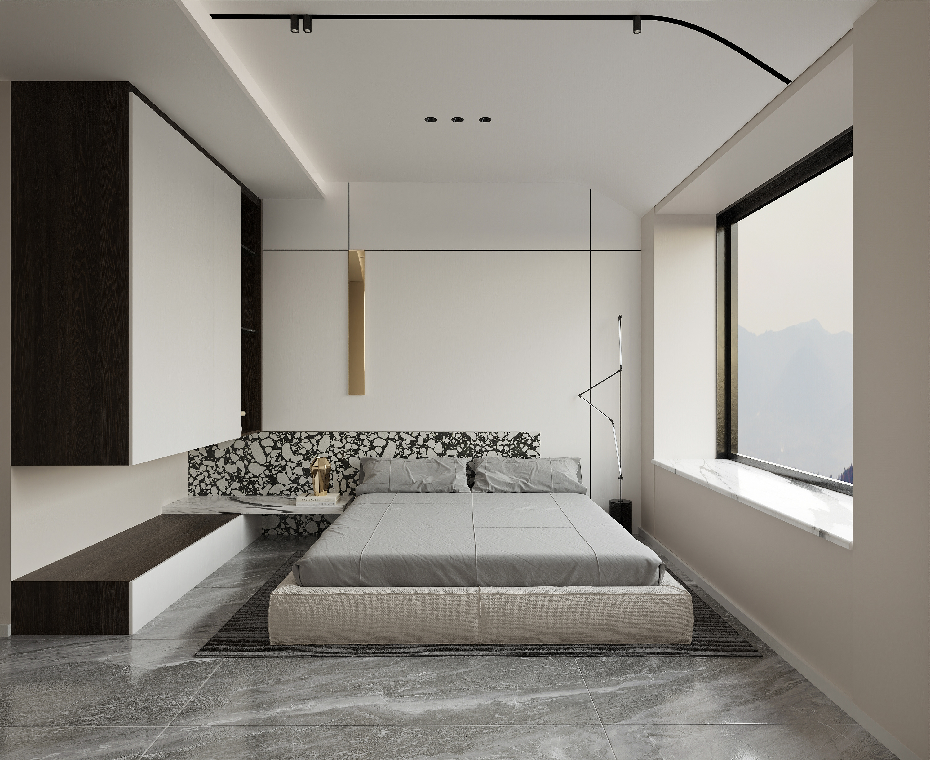 客餐厅现代黑白灰 //卧室-13