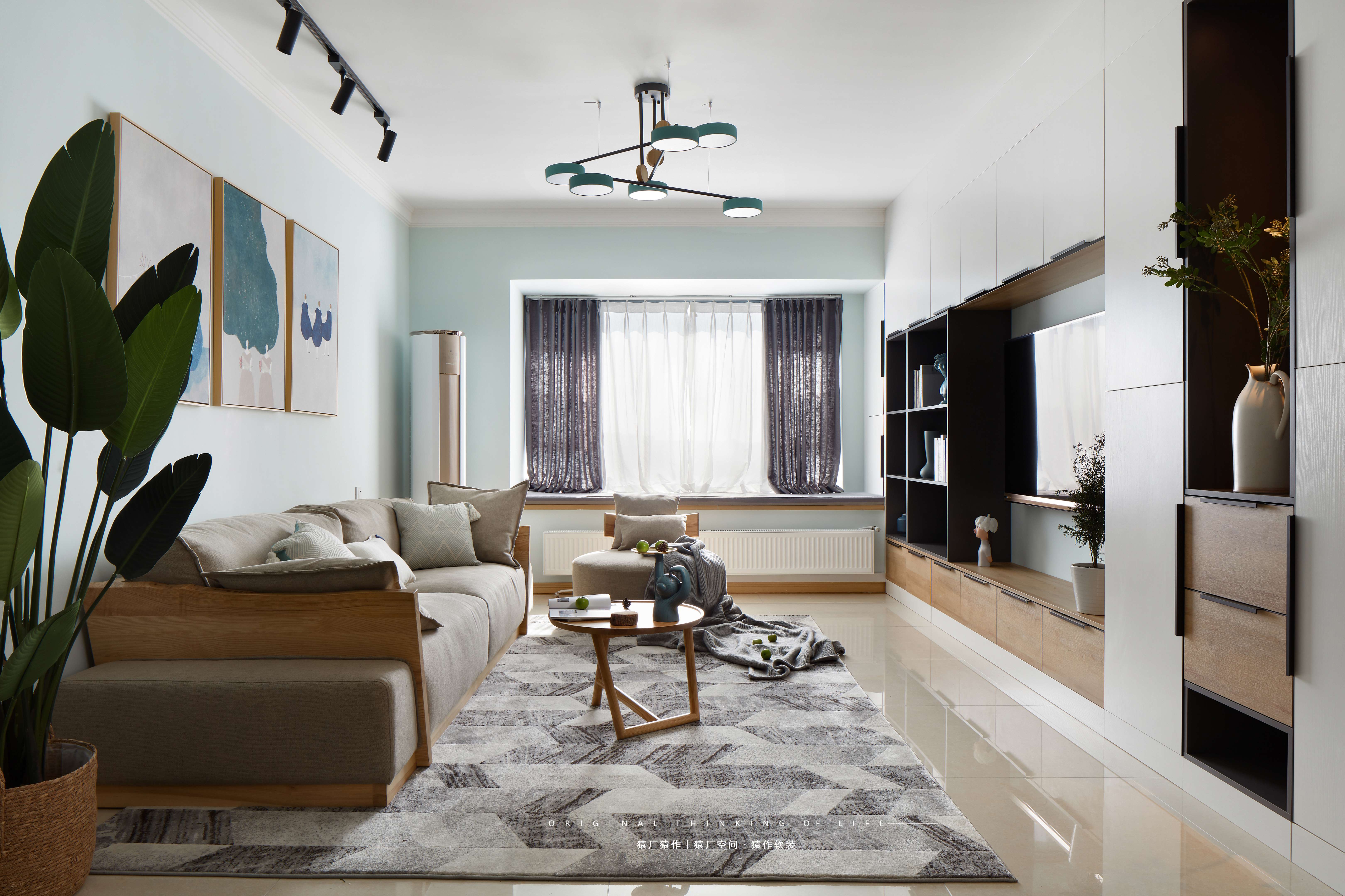 音乐灵感原木北欧风,打造 130㎡温馨成长空间-2