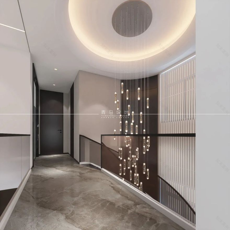 河与墅·王清玉设计·现代简约·200㎡中叠丨青马别墅空间设计-71