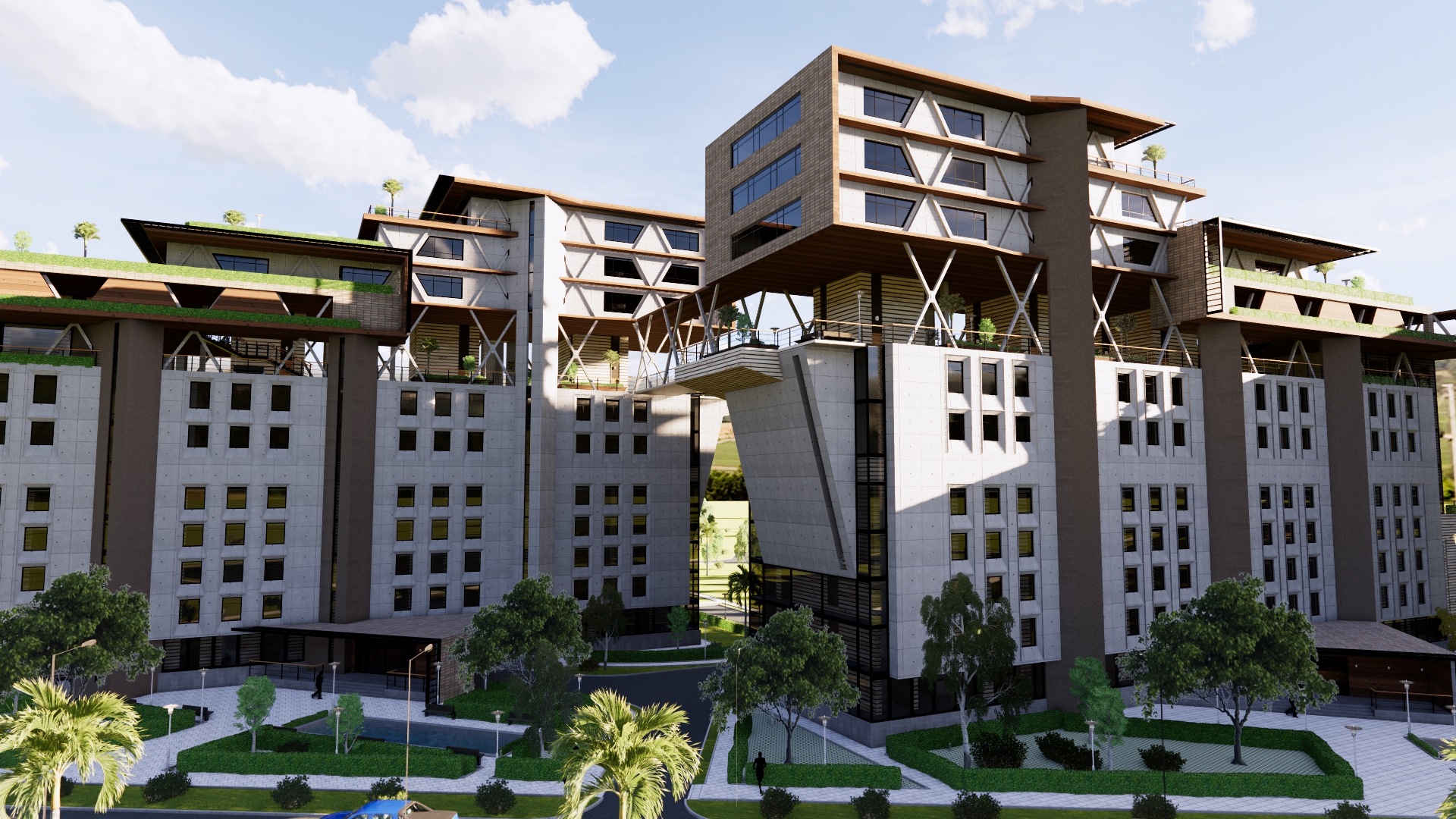 تصميم معماري ل4مباني اداريه وسكنيه في الشيخ زايد بمصر-17