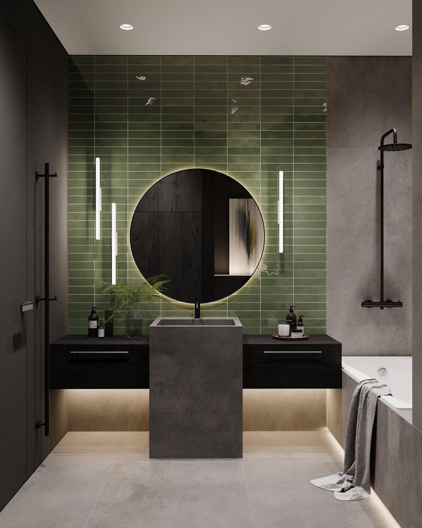 83㎡深色系小空间公寓设计-18