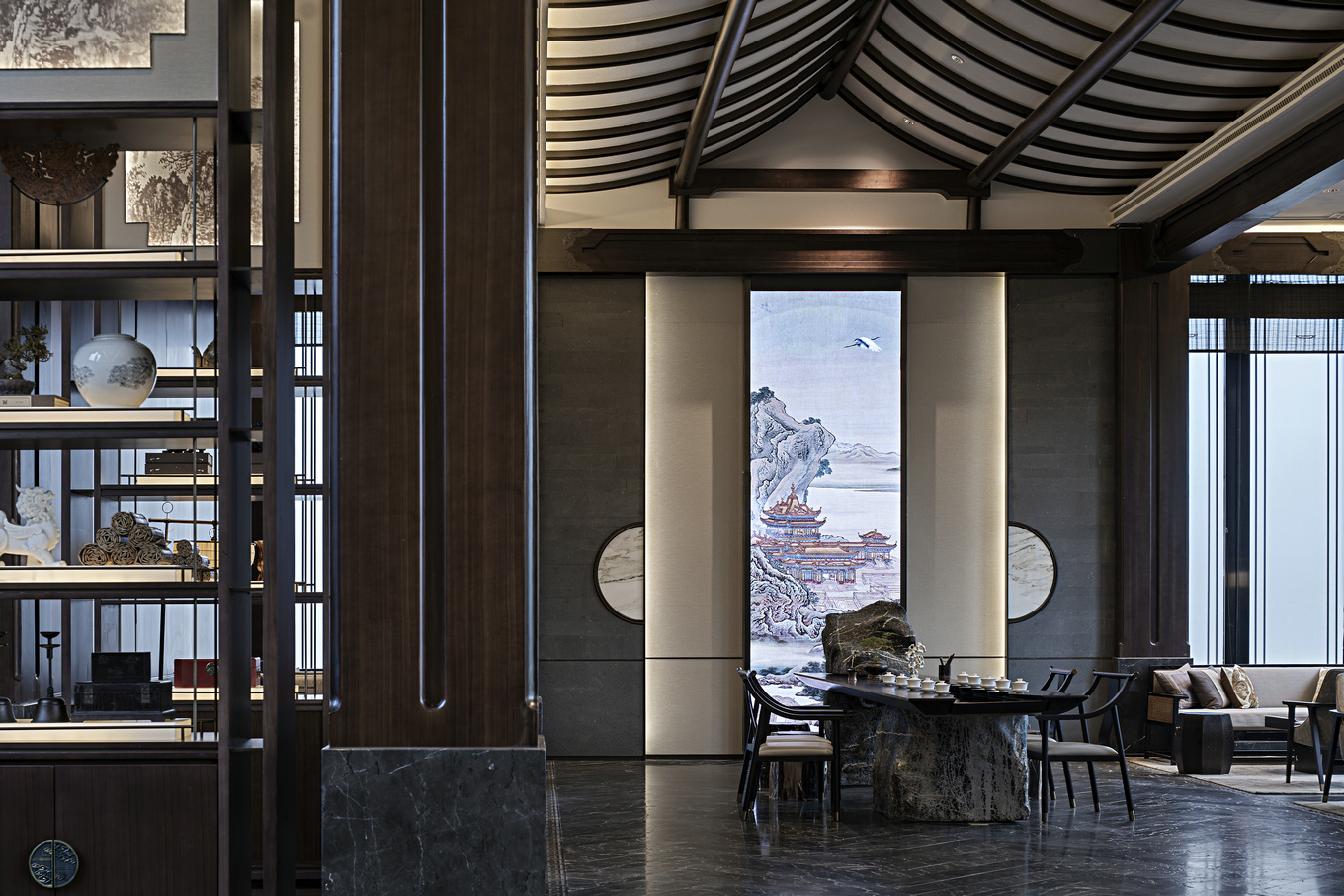 盘石设计 | 吴文粒:1745㎡绝美中式庭院,一帘诗意、四水归情!-33