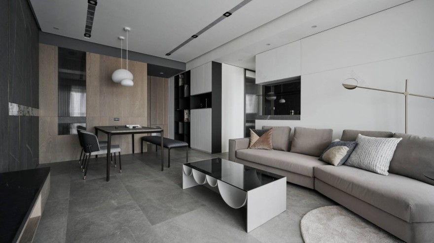 异材质冲突美感的时尚公寓设计-7