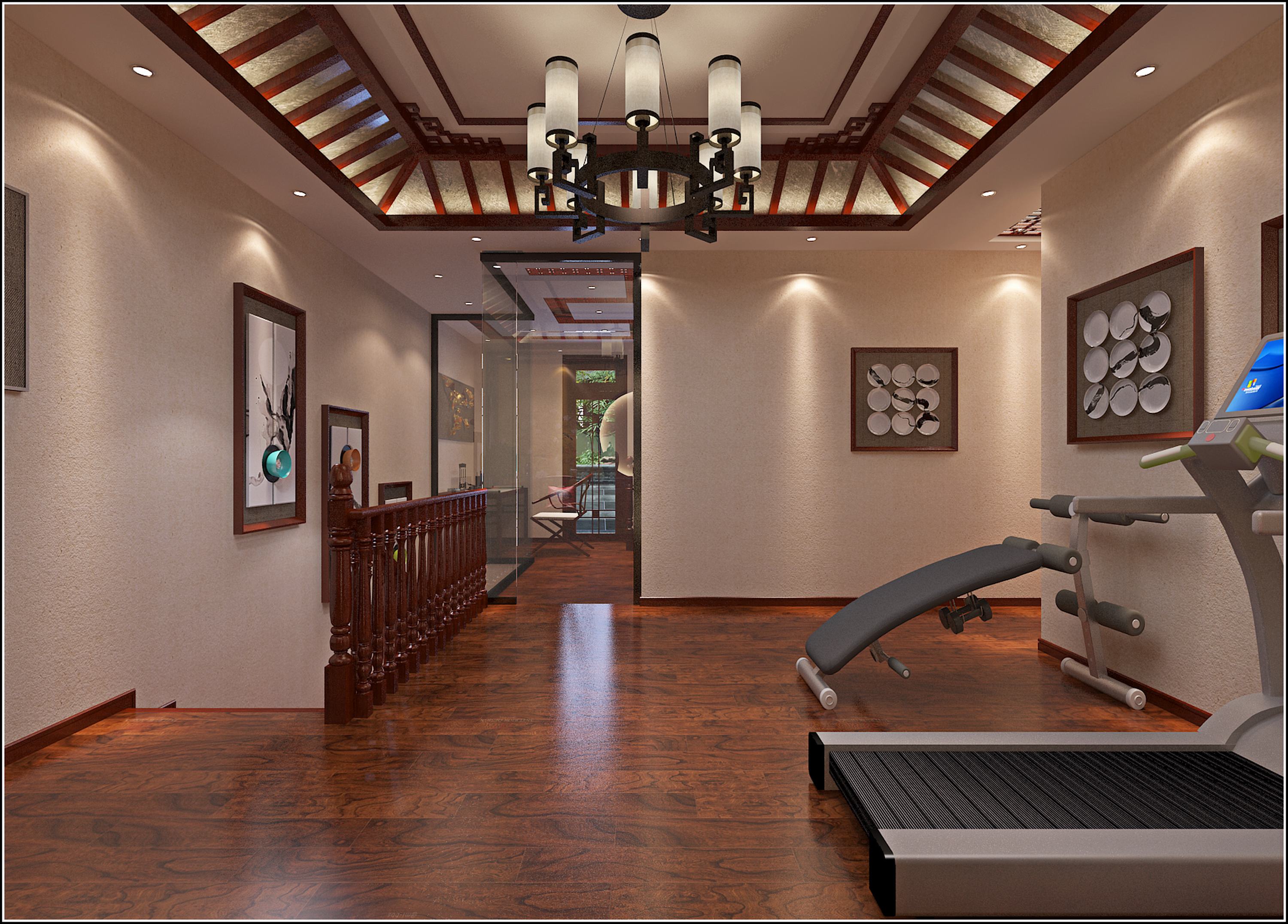 乡村洋楼的定制设计 | 红木纹理与协调空间的完美融合-26