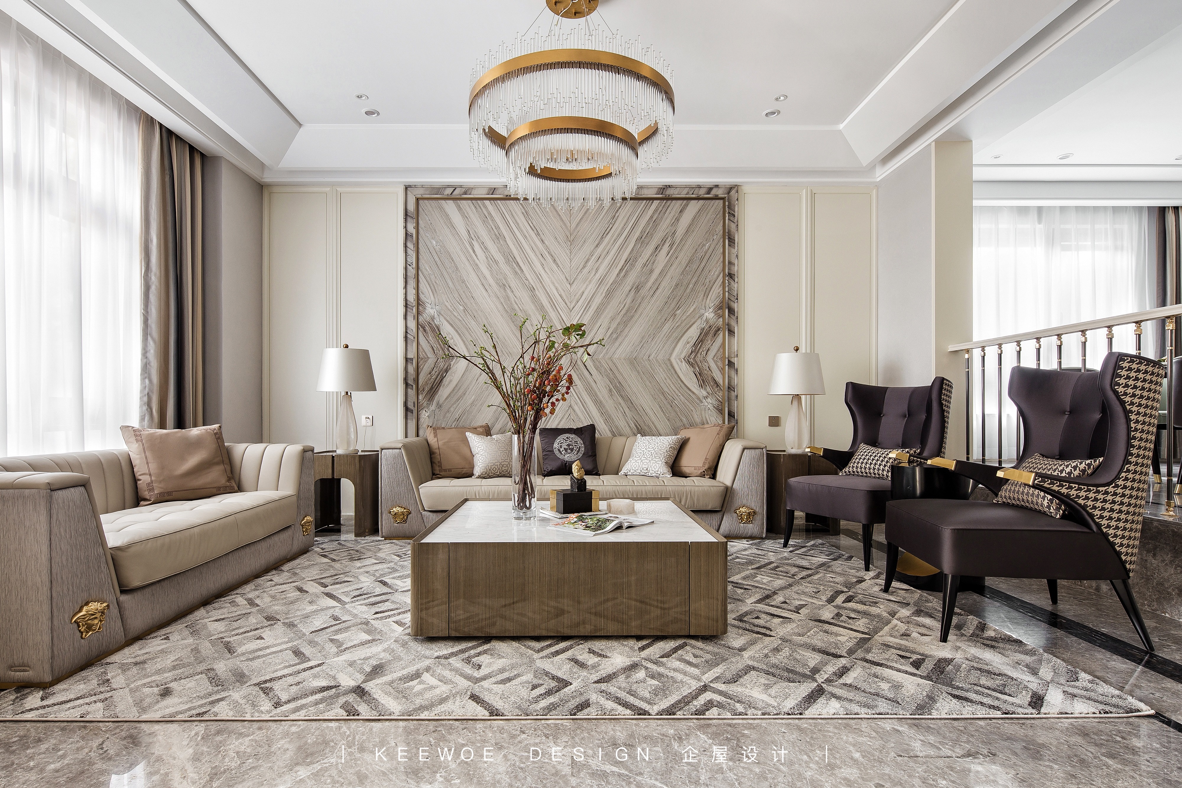 企屋设计现代轻奢 400m2 别墅设计丨中国镇江-2