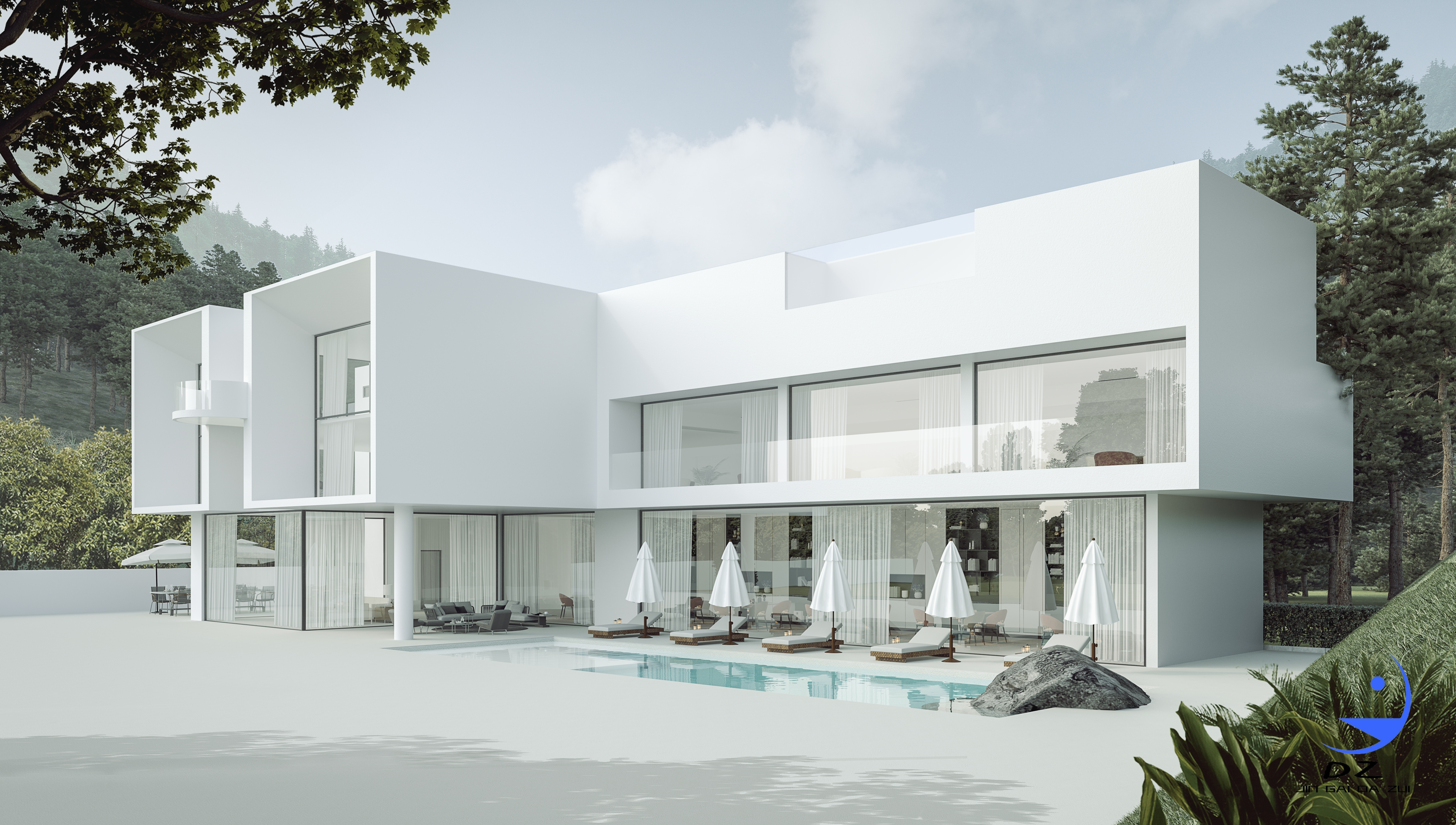 外立面街景庄园门头案例表现-3