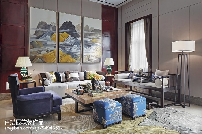 武汉恒大龙城111万元222平米样板间装修案例丨中国武汉丨百搭园软装-18