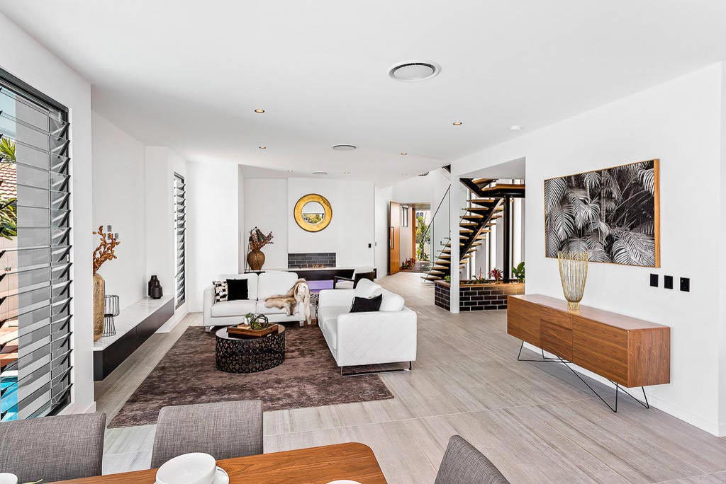 Modern home design in Broadbeach Waters with a contrasting interior between white, natural wood and black   Page 2 of 2   CAANdesign  Architecture and home design blog-1
