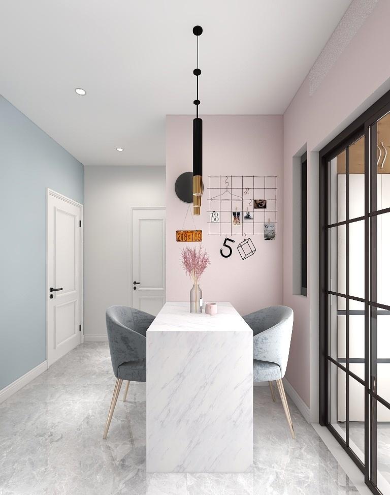 少女心玄关设计,色彩搭配展现空间活力-2