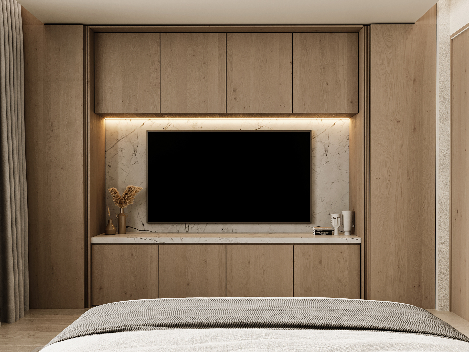 现代主卧室设计丨沙特阿拉伯丨Reel Studio-15