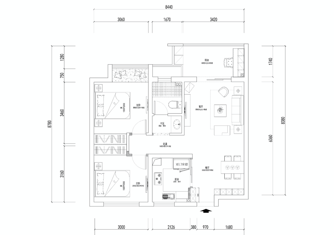 60 平北欧风双儿童房设计,餐厅、客厅、卧室亮点纷呈-9