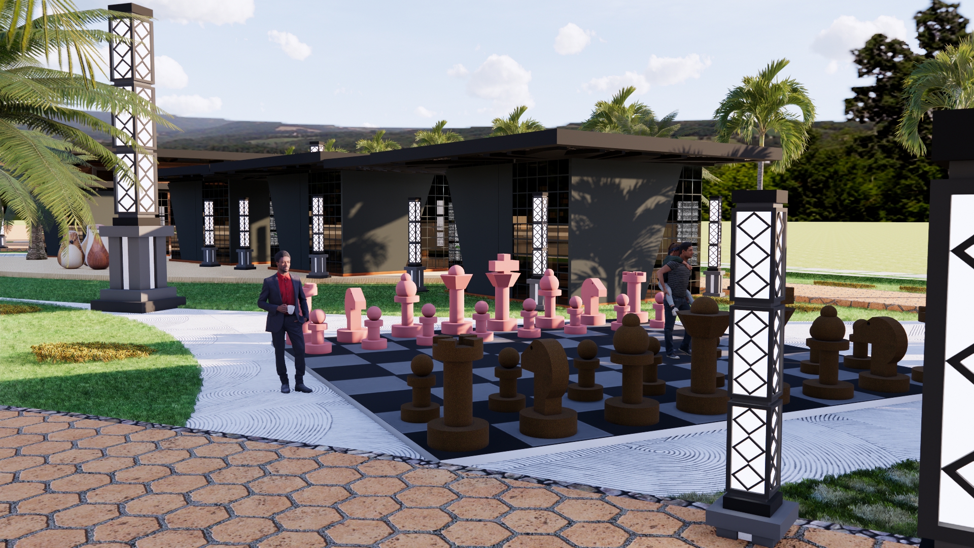 تصميم لمنتزه به العديد من الكافيهات والمطاعم في عمان-20