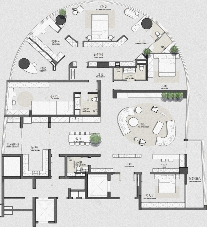 广州天誉半岛 440㎡现代轻奢大平层设计丨中国广州-40