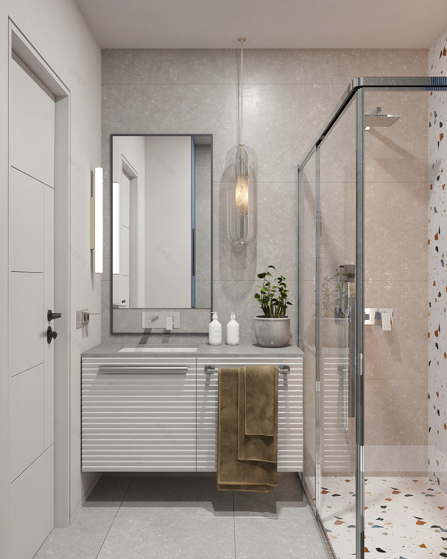 夏日清凉的清新冷色系室内设计-52