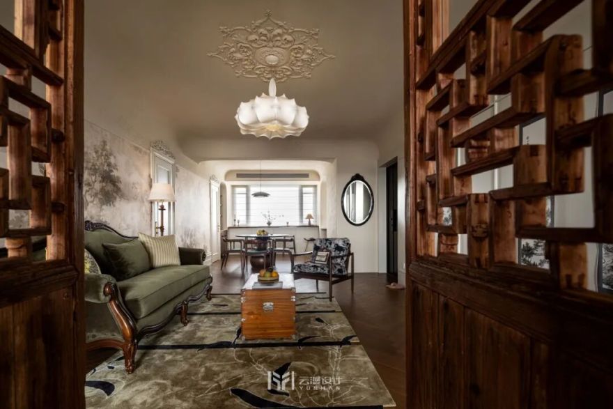 YUN.MAN实景|东方墨香漫过雕花窗,一卷诗书伴斜阳,法式浪漫藏于页,东方雅韵绕画梁-31