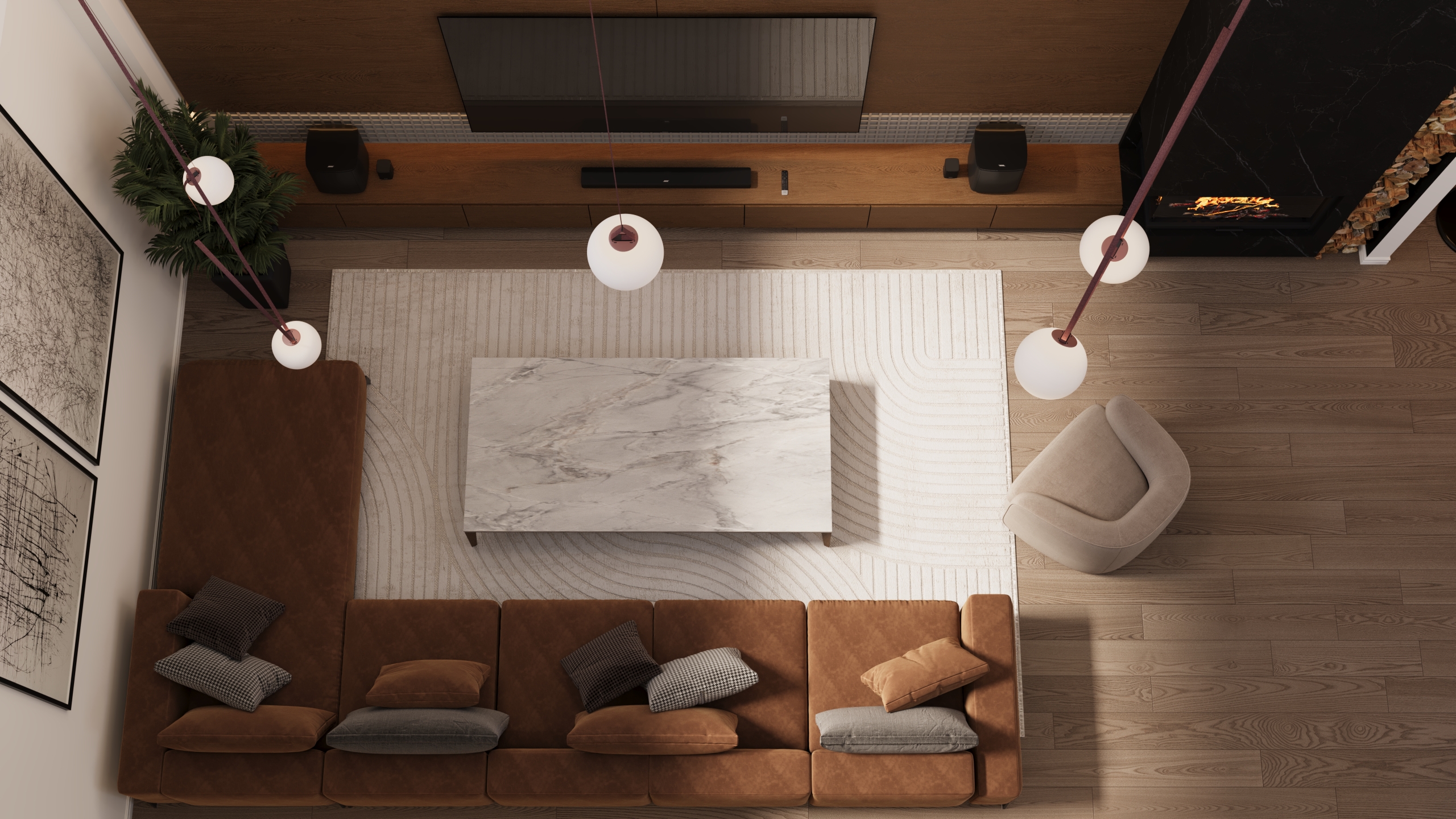 Modern Living with Warm Accents-4
