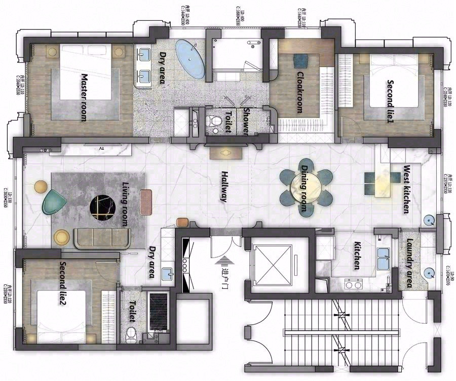 苏州湾景苑220㎡超大共享空间设计丨中国苏州丨一道设计-7
