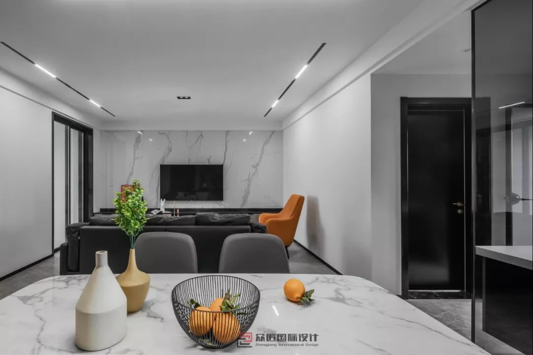 现代黑白灰格调的格林花园 120㎡设计-26