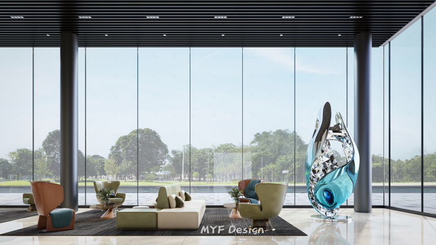 深圳某地标双子塔大堂翻新及UpperHills首层大堂软装改造丨中国深圳-7