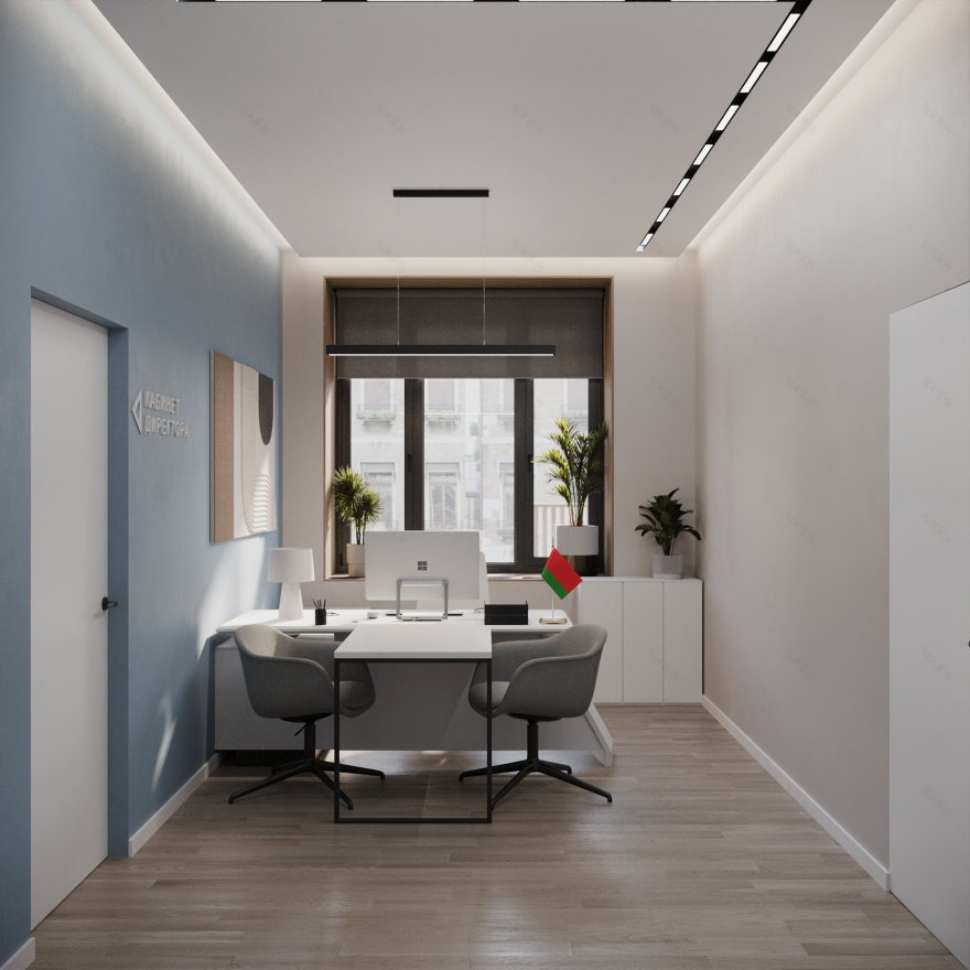 政府机构设计项目(办公室空间室内设计与3D可视化)-26