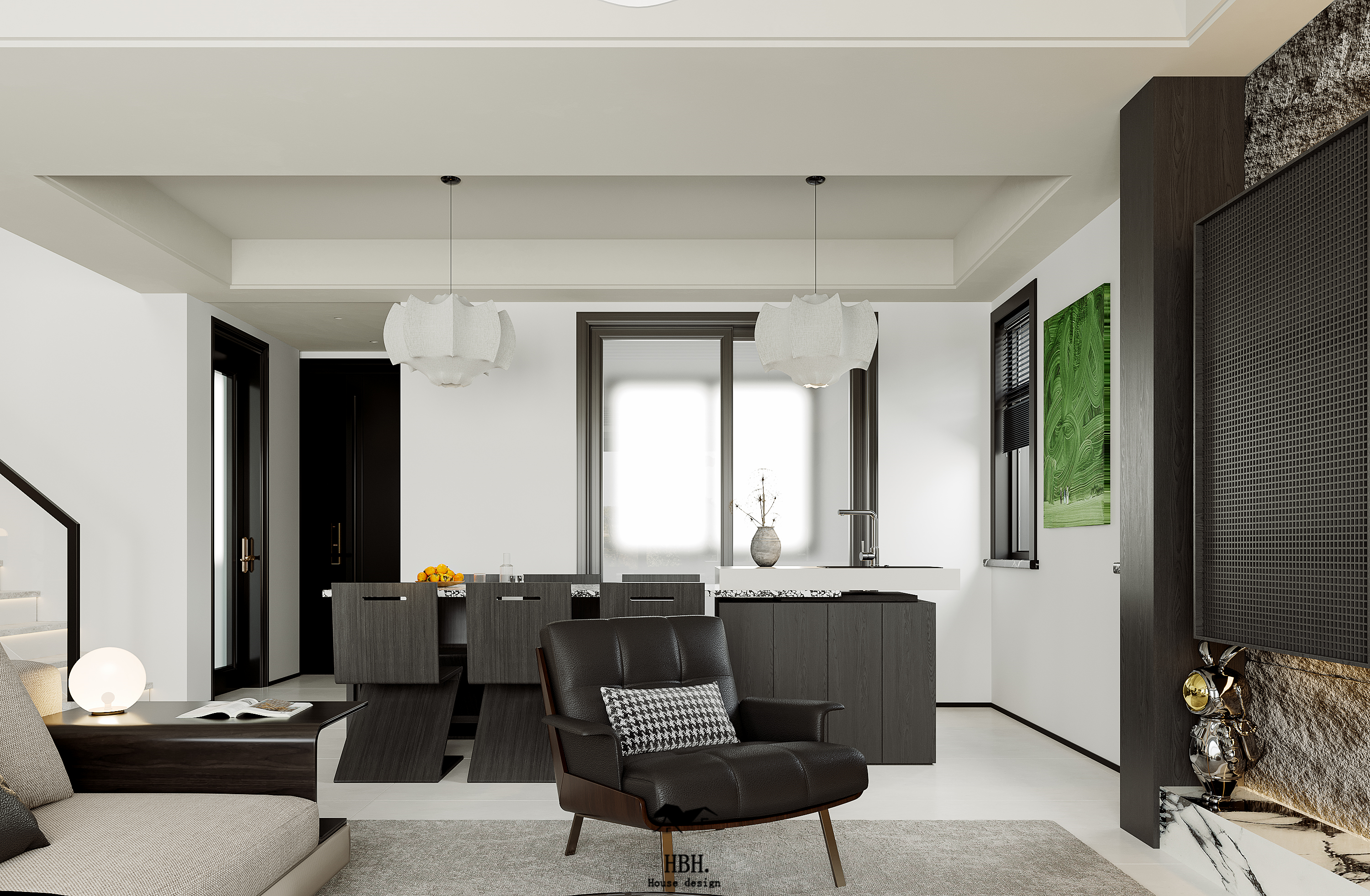 一套黑白灰别墅设计-0